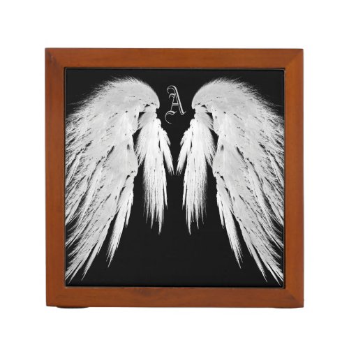 ANGEL WINGS Black Custom Monogram Pencil Holder