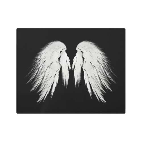 ANGEL WINGS Black Metal Print