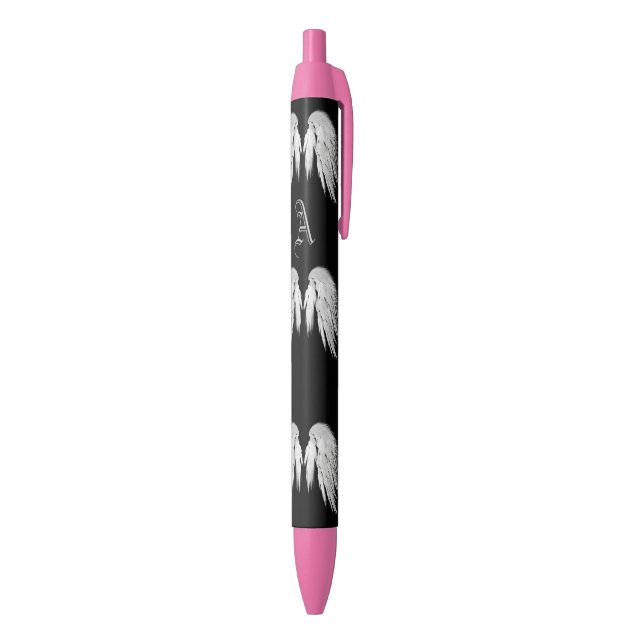 ANGEL WINGS Black Monogram Pen (Bottom (Vertical))