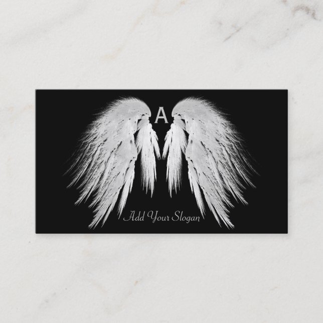 ANGEL WINGS Black You Pick Color Custom Business Card (Front)