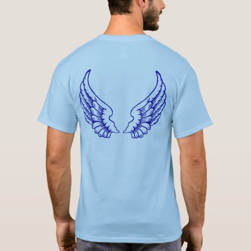Angel Wings Blue Front and Back Tee
