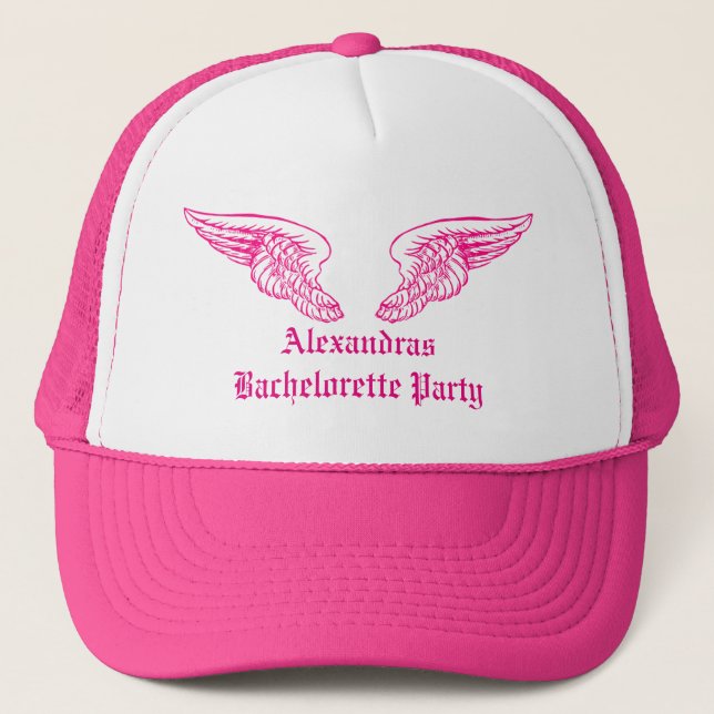 Angel wings brides bachelorette party trucker hat (Front)