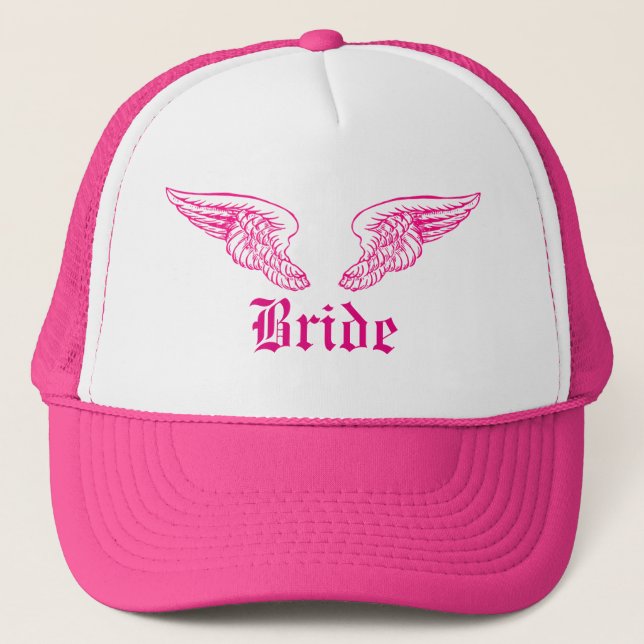 Angel wings brides bachelorette trucker hat (Front)
