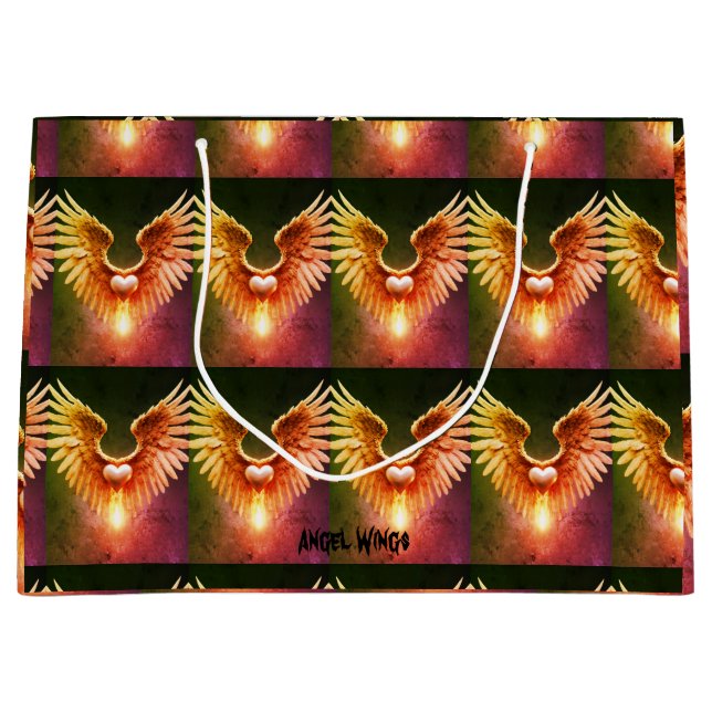 Angel Wings Bright Colorful Gift Bag (Front)