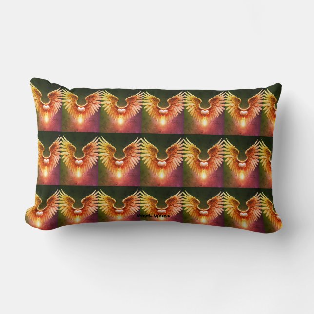Angel Wings Bright Colorful Throw Pillow (Front)