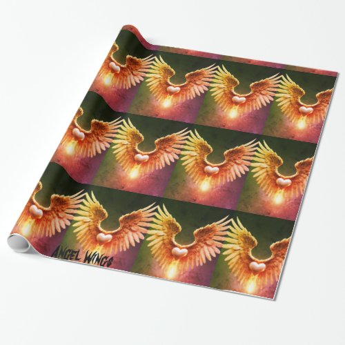 Angel Wings Bright Colorful Wrapping Paper