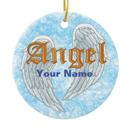 Angel Wings  Ceramic Ornament