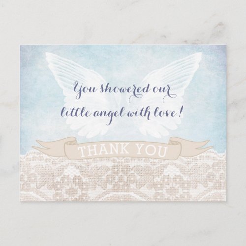 Angel Wings Confirmation Thank You Card for Boy