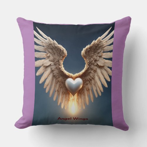 Angel Wings Cotton Throw Pillow