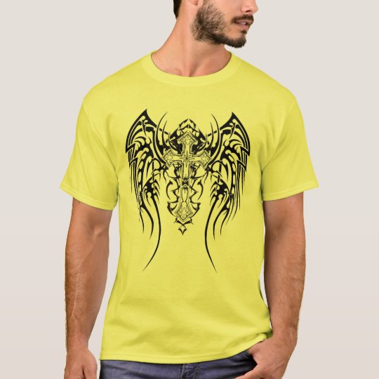 Angel Wings Cross Pattern T-Shirt | Zazzle.com