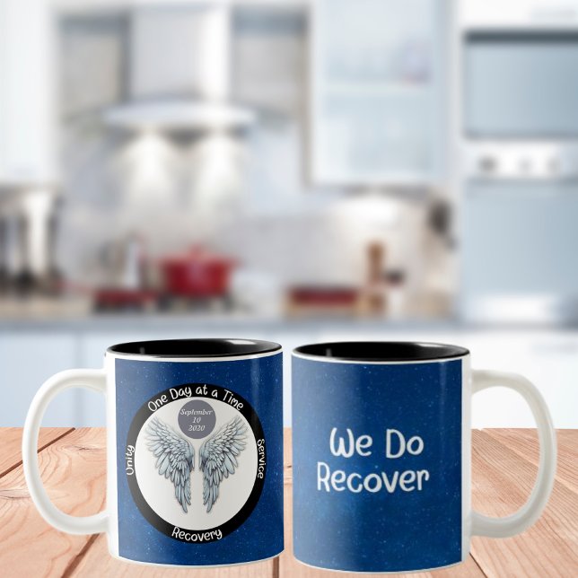 Angel Wings - Custom 12 Step Recovery Two-Tone Coffee Mug (Creator Uploaded)