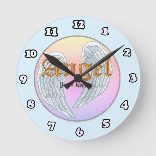 Angel Wings custom name clock