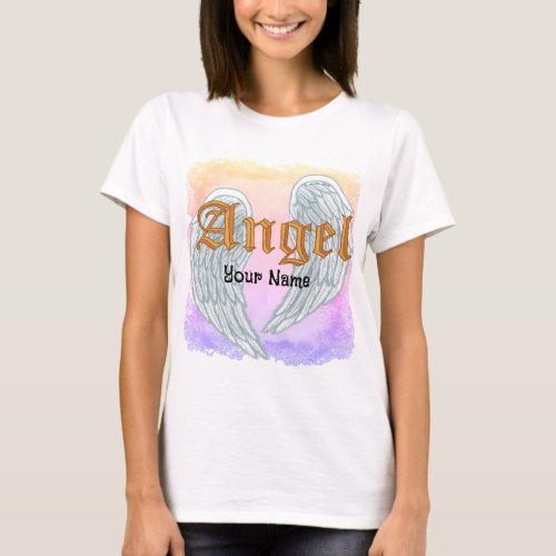 Angel Wings custom name T_Shirt