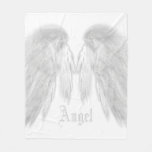 Angel Wings Custom Name White Fleece Blanket at Zazzle