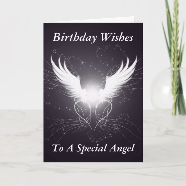 Angel Wings! - Designer Birthday Greeting Card (Front)