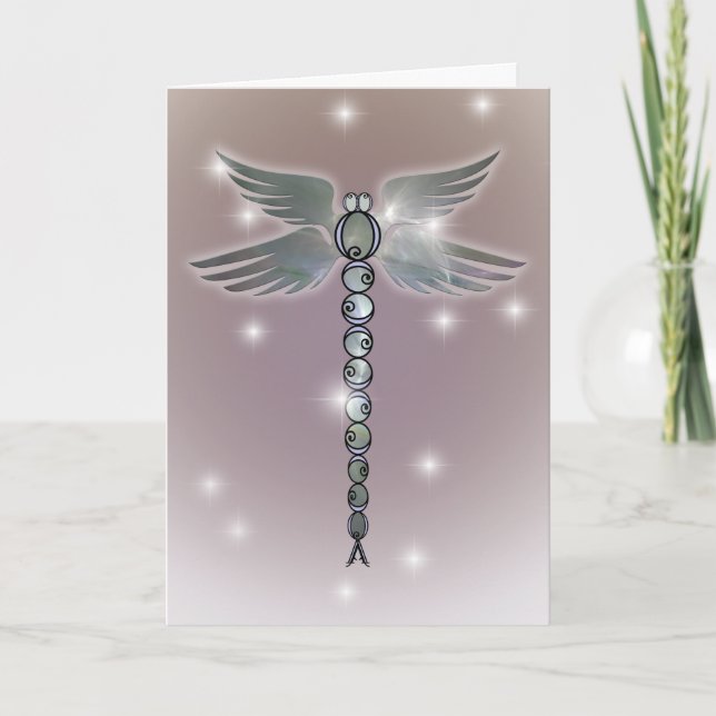 Angel Wings Dragonfly of Light with Blue Accents Card (Front)