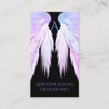 Angel Wings Dreamy Beauty Black Business Card by prettystrangeu at Zazzle
