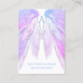 Monogram Initial A, Angel Wings & Halo w/ Clouds Business Card