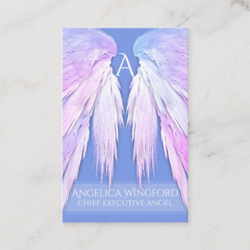 Angel Wings Dreamy Pink Soft Blue Business Card