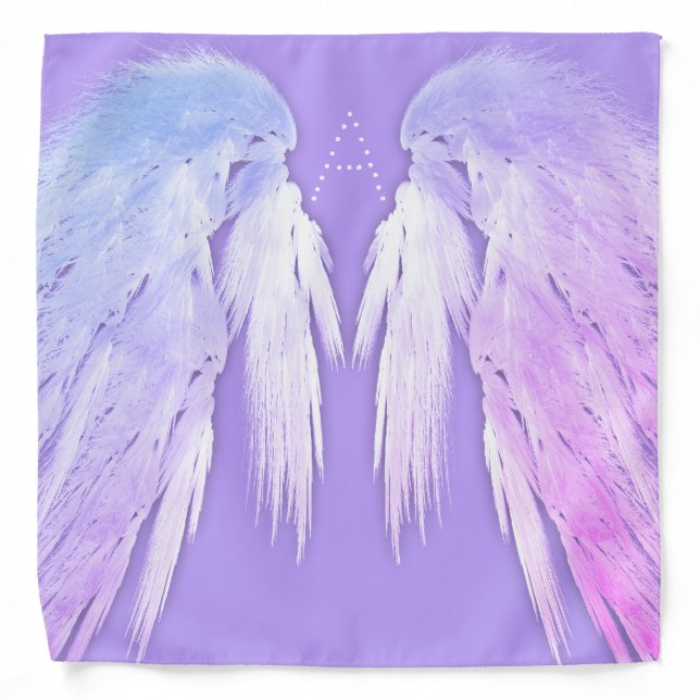 ANGEL WINGS Fairy Purple Custom Name Bandana (Front)