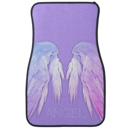 ANGEL WINGS Fairy Purple Custom Name Car Floor Mat