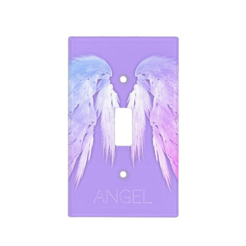 ANGEL WINGS Fairy Purple Custom Name Light Switch Cover