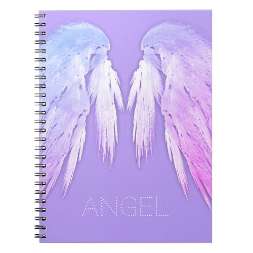 ANGEL WINGS Fairy Purple Custom Name Notebook