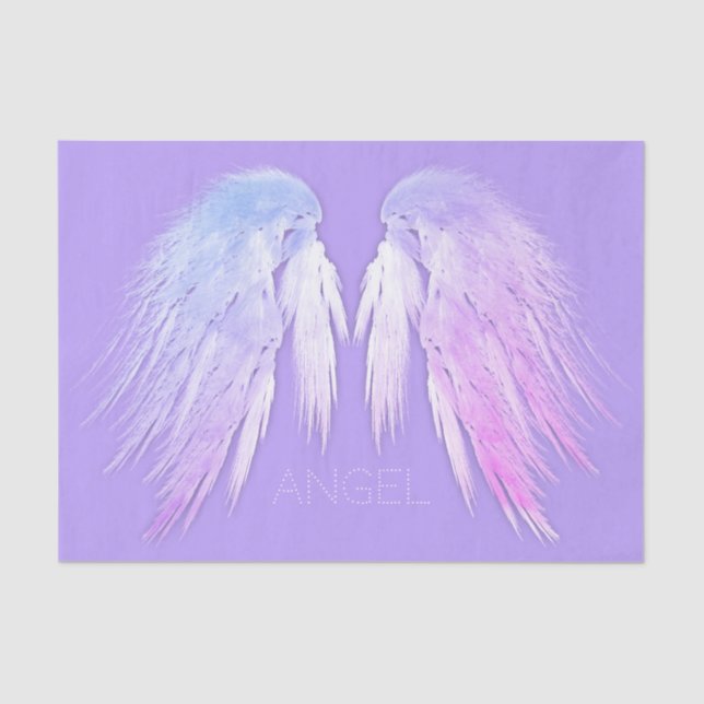 ANGEL WINGS Fairy Purple Custom Name Tissue Paper (Front)