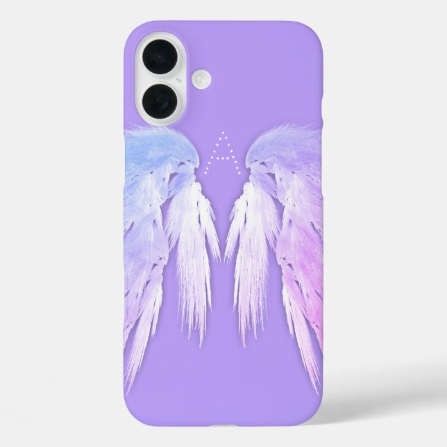 ANGEL WINGS Fairy Purple Monogram Case-Mate iPhone Case (Back)