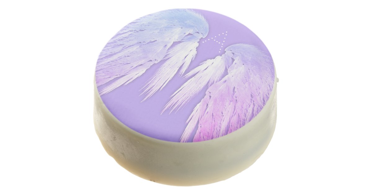Angel Wings Fairy Purple Monogram Chocolate Dipped Oreo Zazzle Com