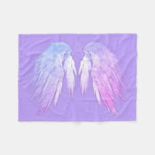 ANGEL WINGS Fairy Purple Monogram Fleece Blanket