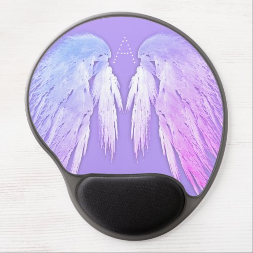 ANGEL WINGS Fairy Purple Monogram Gel Mouse Pad