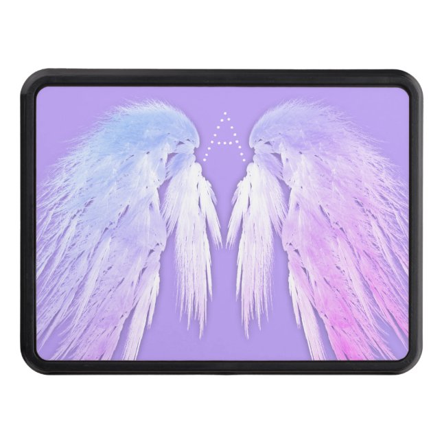 ANGEL WINGS Fairy Purple Monogram Hitch Cover (Front)