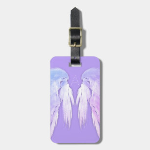ANGEL WINGS Fairy Purple Monogram Luggage Tag