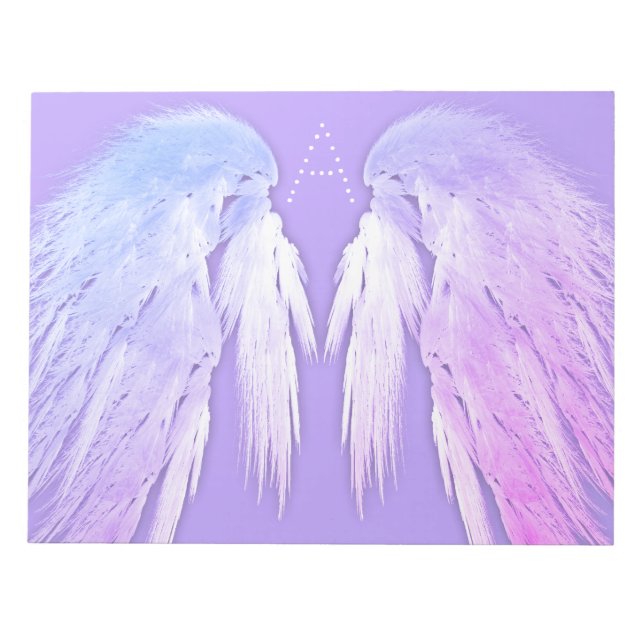 ANGEL WINGS Fairy Purple Monogram Notepad (Front)