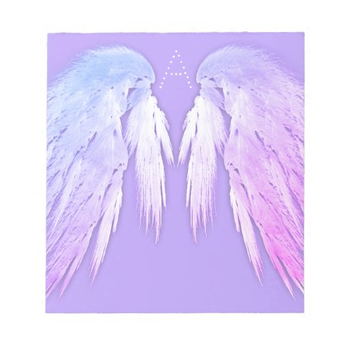 ANGEL WINGS Fairy Purple Monogram Notepad