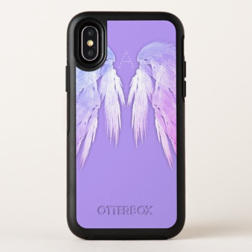 ANGEL WINGS Fairy Purple Monogram OtterBox Symmetry iPhone XS Case