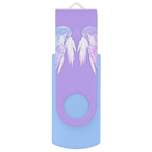 ANGEL WINGS Fairy Purple Monogram USB Flash Drive