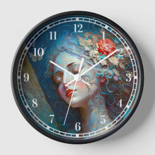 Angel Wings Fantasy Art Clock