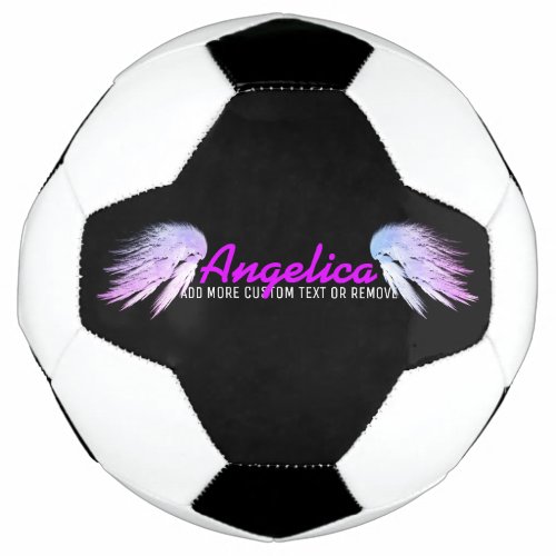 ANGEL WINGS Fantasy Color with Purple Name Soccer Ball