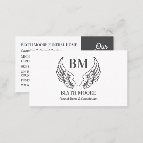 Angel Wings Funeral Home Directors Business Card