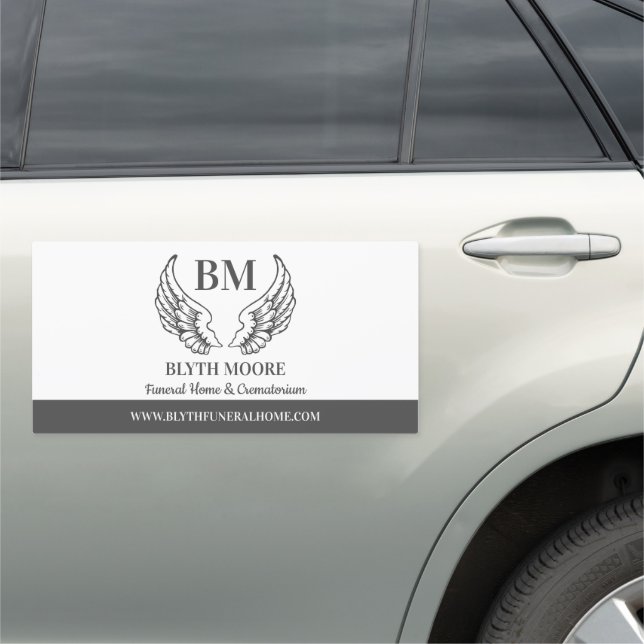 Angel Wings, Funeral Home, Directors Car Magnet (In Situ)