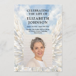 Angel Wings Funeral Memorial Order Of Service  Program