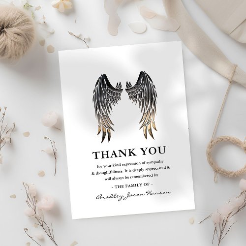 Angel Wings Funeral Thank You Note