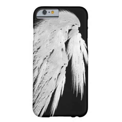 ANGEL WINGS Gray Touched Feathers Left Custom Barely There iPhone 6 Case