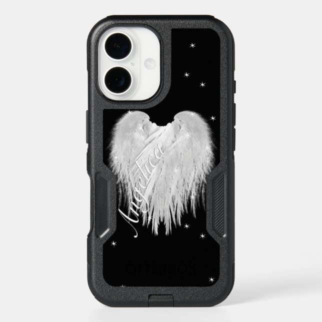 ANGEL WINGS Heart Black Starry Night Otterbox iPhone Case (Back)