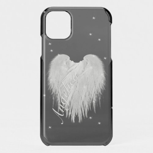 ANGEL WINGS Heart Black Starry Night iPhone 11 Case