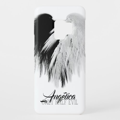 ANGEL WINGS HEART BlackWhite Only Half Evil Funny Case_Mate Samsung Galaxy S9 Case