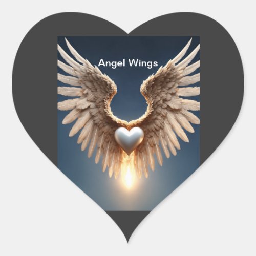 Angel Wings Heart Sticker