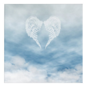 Angel Wings in Cloudy Blue Sky Acrylic Print